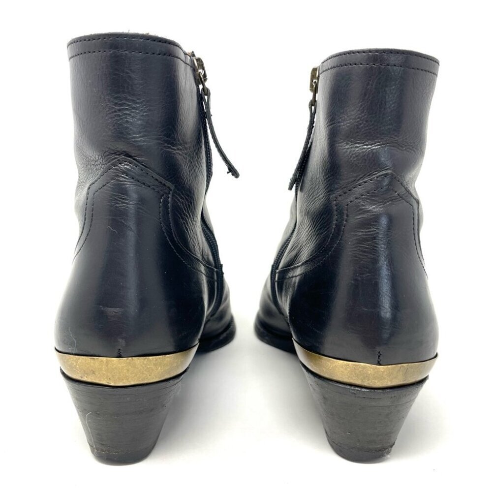 * Buttero Black Leather Western Boots Made in Italy Size 39 - Picture 6 of 13